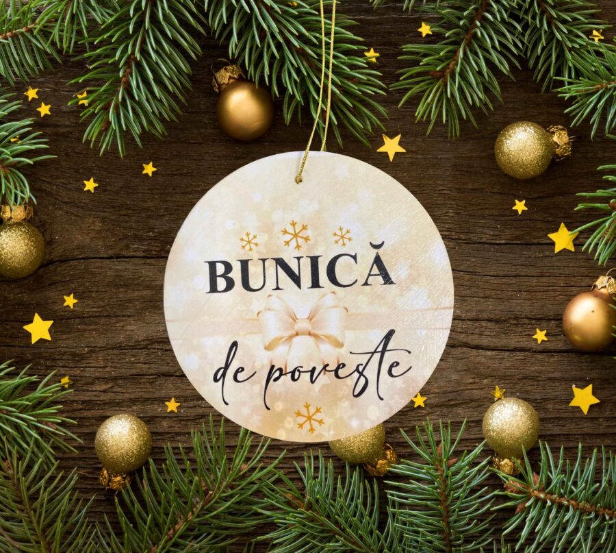 Glob Craciun Lemn personalizat "Mama de poveste" - imagine 5